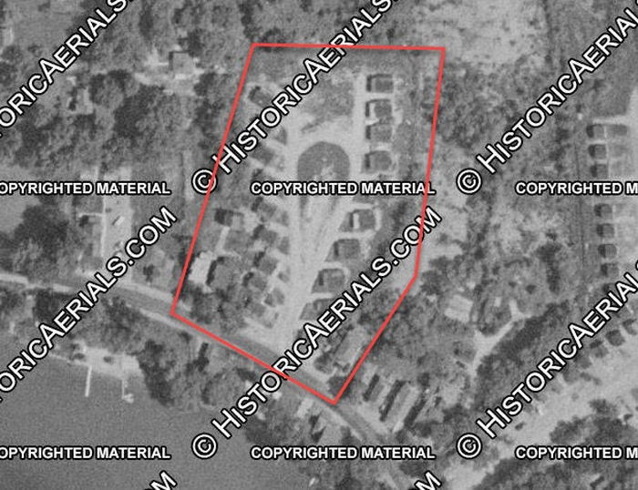 Walled Lake Drive-In Theatre - 1957 Aerial With Cabins (newer photo)